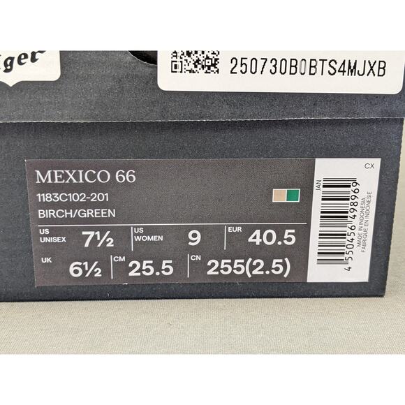 Authentic Onitsuka Tiger MEXICO 66 Leather 1183C102 201 BIRCH/GREEN Size US 7.5 - Picture 10 of 12